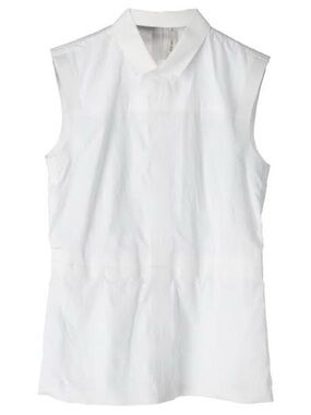 Celine White Sleeveless Stand-Collar Tunic